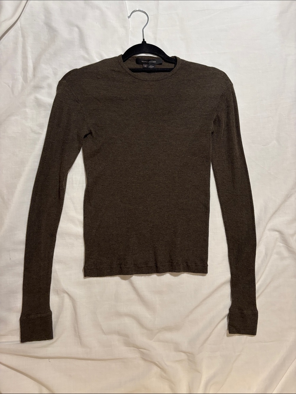 Marc Jacobs Women’s Dark Brown  Cashmere/Silk Long-Sleeve Crewneck Sweater
